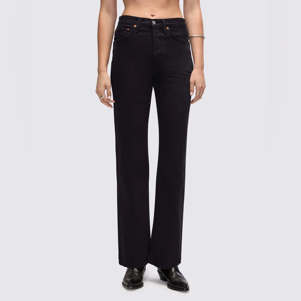Re/done high rise loose washed black